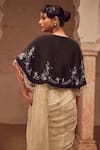 Geroo Jaipur_Off White Hand Embroidered Chiffon Saree Set _Online_at_Aza_Fashions