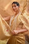 Geroo Jaipur_Golden Tissue Saree Set _Online_at_Aza_Fashions