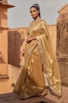 Geroo Jaipur_Golden Tissue Saree Set _Online_at_Aza_Fashions