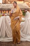 Geroo Jaipur_Gold Tissue Saree Set _Online_at_Aza_Fashions