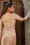 Buy_Geroo Jaipur_Gold Tissue Saree Set _Online_at_Aza_Fashions