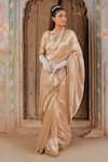Shop_Geroo Jaipur_Gold Tissue Saree Set _Online_at_Aza_Fashions