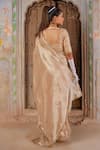 Shop_Geroo Jaipur_Gold Tissue Saree Set _at_Aza_Fashions