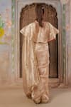 Shop_Geroo Jaipur_Gold Tissue Embellished Saree Set _at_Aza_Fashions