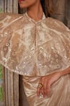 Geroo Jaipur_Gold Tissue Embellished Saree Set _at_Aza_Fashions