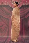 Shop_Geroo Jaipur_Beige Gold Tissue Embellished Saree Set _at_Aza_Fashions