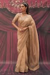 Buy_Geroo Jaipur_Gold Tissue Saree Set _at_Aza_Fashions