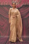 Geroo Jaipur_Gold Tissue Saree Set _at_Aza_Fashions