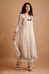 Buy_Mityan_Ivory Hand Embroidered Anarkali Set _at_Aza_Fashions