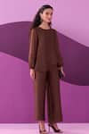 Buy_Pleats by Aruni_Dark Brown Alexa Coordinated Set 
