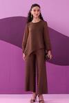 Buy_Pleats by Aruni_Dark Brown Alexa Coordinated Set _at_Aza_Fashions