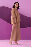 Pleats by Aruni_Beige Alexa Pant Set _at_Aza_Fashions
