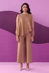 Buy_Pleats by Aruni_Beige Alexa Pant Set _at_Aza_Fashions
