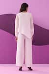 Shop_Pleats by Aruni_White Crepe Satin Pant Set _at_Aza_Fashions