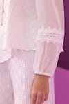 Buy_Pleats by Aruni_White Crepe Satin Pant Set 