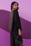 Buy_Pleats by Aruni_Black Crepe Satin Alexa Coord Set 