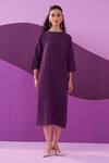 Buy_Pleats by Aruni_Purple Campania Midi Dress _at_Aza_Fashions