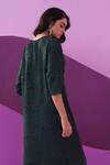 Shop_Pleats by Aruni_Bottle Green Crushed Textured Midi Dress _Online_at_Aza_Fashions