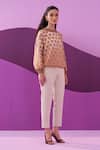 Pleats by Aruni_Brown Angna Top _Online_at_Aza_Fashions