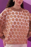 Pleats by Aruni_Brown Angna Top _at_Aza_Fashions
