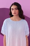 Pleats by Aruni_Blue Carrina Midi Dress _at_Aza_Fashions