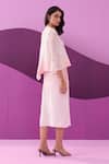Pleats by Aruni_Pink Crepe Satin Skirt Set _Online_at_Aza_Fashions