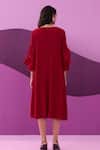 Shop_Pleats by Aruni_Red Pleated Amelia Midi Dress _at_Aza_Fashions