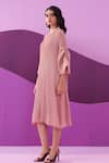 Buy_Pleats by Aruni_Pink Pleated Midi Dress _Online_at_Aza_Fashions