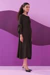 Pleats by Aruni_Military Green Pleated Midi Dress _Online_at_Aza_Fashions