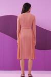 Shop_Pleats by Aruni_Pink Pleated Midi Dress With Belt _at_Aza_Fashions