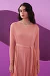 Buy_Pleats by Aruni_Pink Pleated Midi Dress With Belt 