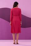 Shop_Pleats by Aruni_Fuchsia Pleated Midi Dress With Belt _at_Aza_Fashions