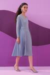 Buy_Pleats by Aruni_Powder Blue Pleated Midi Dress _Online_at_Aza_Fashions