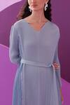 Shop_Pleats by Aruni_Powder Blue Pleated Midi Dress _Online_at_Aza_Fashions
