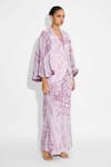 Buy_Shasha Gaba_Purple Polyester Sequins Open Neck Amorphous Cape Style Jacket _Online_at_Aza_Fashions