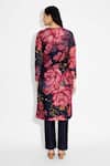 Shop_SHASHA GABA_Multi Color Polyester Round Neck Floral Straight Kurta _at_Aza_Fashions