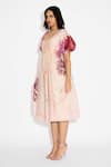Buy_SHASHA GABA_Beige Floral Midi Dress _Online_at_Aza_Fashions