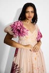 Buy_SHASHA GABA_Beige Floral Midi Dress 