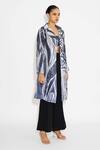 Buy_SHASHA GABA_Blue Polyester Sequins Ombre Trench Coat _Online_at_Aza_Fashions