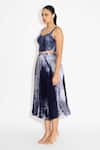 Buy_Shasha Gaba_Blue Sequins Square Neck Swirl Corset _Online_at_Aza_Fashions