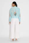 Shop_SHASHA GABA_Frost Blue Designer Cropped Shirt _at_Aza_Fashions