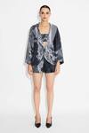 Buy_Shasha Gaba_Black Amorphous Sequins Cape Jacket _Online_at_Aza_Fashions