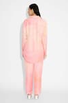 Shop_SHASHA GABA_Blush Collared Pink Ombre Floral Shirt And Pant Set _at_Aza_Fashions