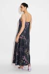 SHASHA GABA_Black Floral Sequin Cape And Dress _Online_at_Aza_Fashions
