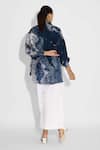 Shop_SHASHA GABA_Blue Collared Obsedine Amorhpus Print Shirt _at_Aza_Fashions