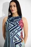 SHASHA GABA_Stripe And Floral Shift Dress _at_Aza_Fashions