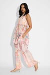 Shop_SHASHA GABA_Pale Pink Floral Peplum Top And Pants _Online_at_Aza_Fashions