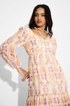 Shop_SHASHA GABA_Ivory Floral Tier Maxi Dress _Online_at_Aza_Fashions