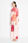 Buy_SHASHA GABA_Pink Mandarin Collar Floral Print Pintuck Shirt _Online_at_Aza_Fashions