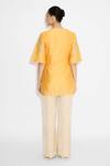Shop_SHASHA GABA_Applique Yellow Short Kurta _at_Aza_Fashions